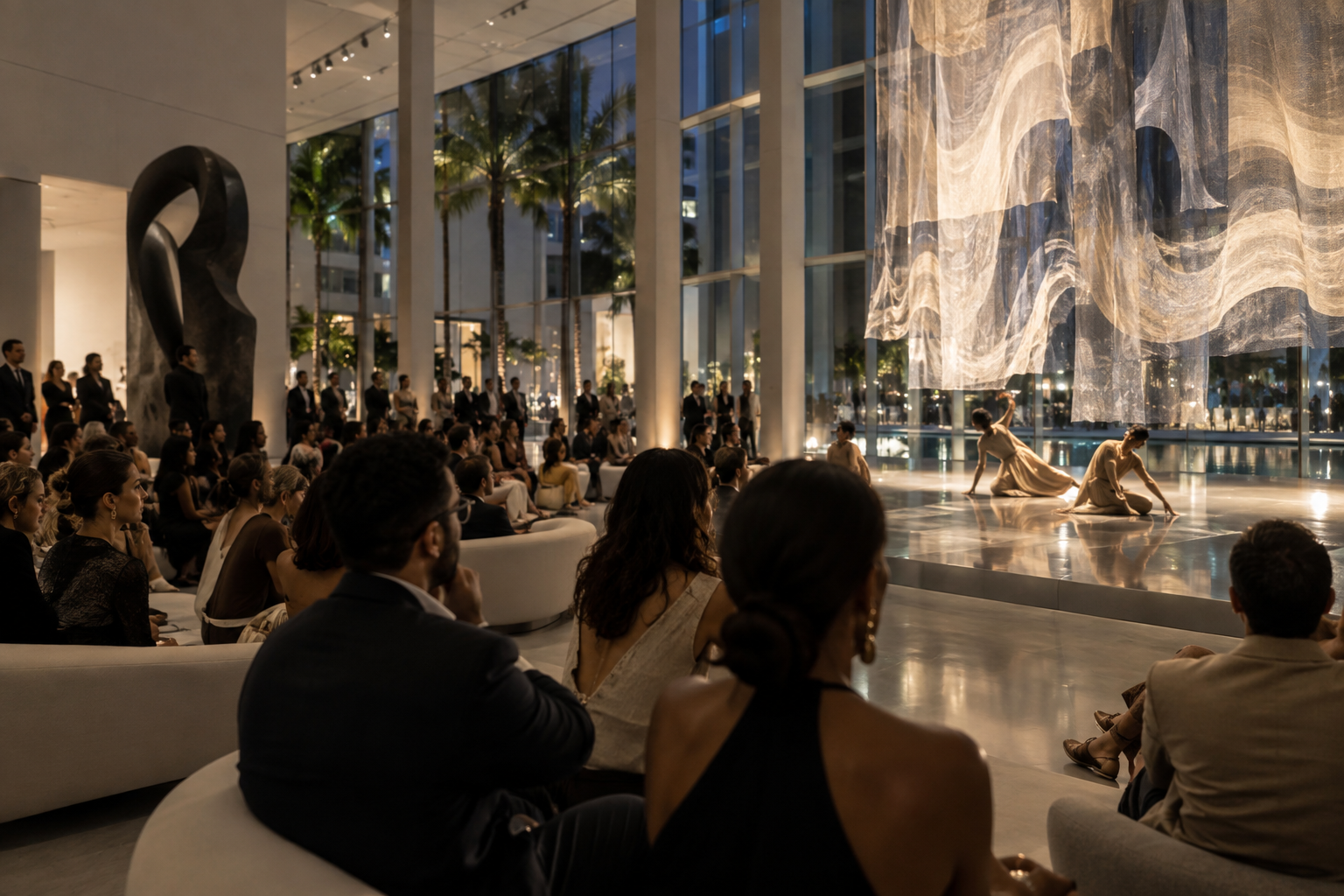 A substantial audience experiencing a cultural program